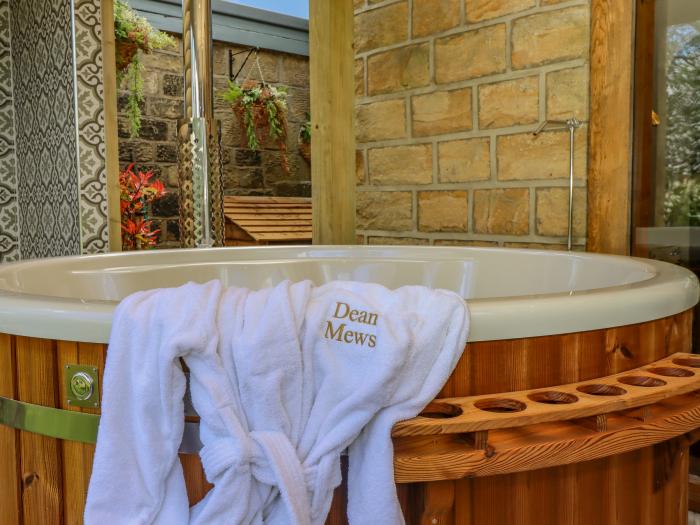 Dean Mews in Old Bramhope near Horsforth, West Yorkshire. Wood-fired Hot tub. Ample off-road parking