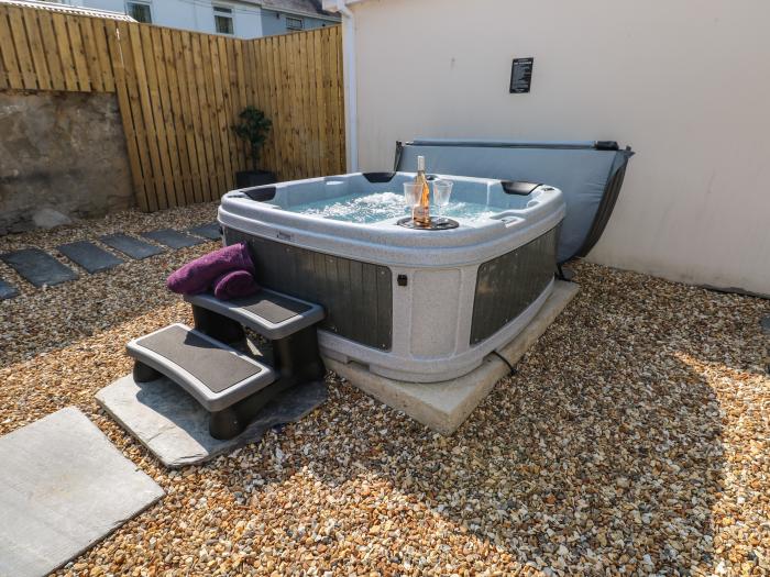 Teifi Villa in St Dogmaels, in Pembrokeshire. Enclosed garden, hot tub, off-road parking, two pets.