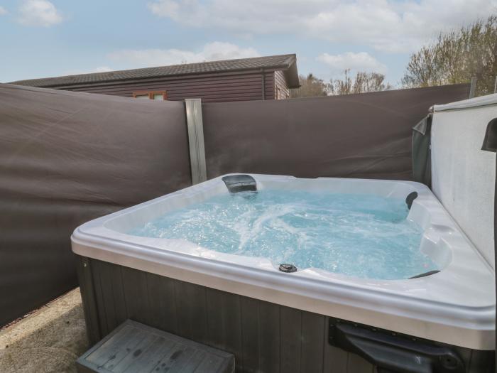 Felton near Felton in Northumberland. Single-storey lodge with hot tub, decking and open-plan living