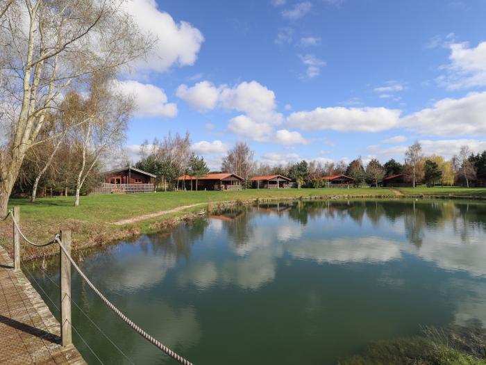 Little Owl Lodge, Bardney, open-plan, pet-friendly, hot tub, enclosed decking, wooded forest setting