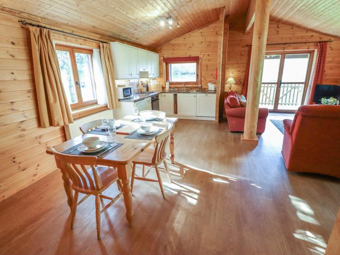 Little Owl Lodge, Bardney, open-plan, pet-friendly, hot tub, enclosed decking, wooded forest setting