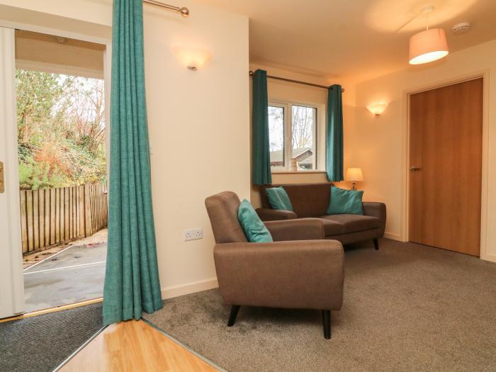 Larchwood Lodge, Combe Martin, open-plan living space, close to beach, ramp access, parking, decking