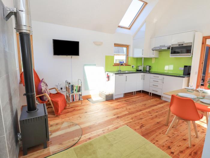 Easter Blervie, rests near Forres, Moray. One-bedroom, eco-friendly lodge. Ideal for couples. Rural.