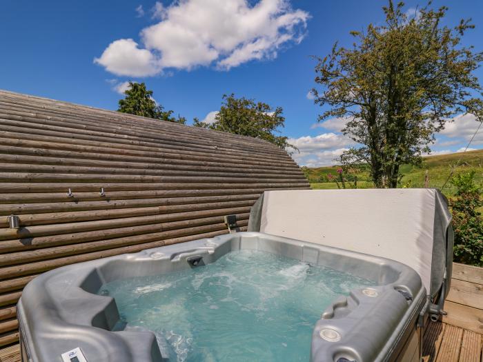 Pine Lodge, Llanddessant near Llandovery, Mid Wales, dog-free, hot tub, romantic, couples, 1bedroom.