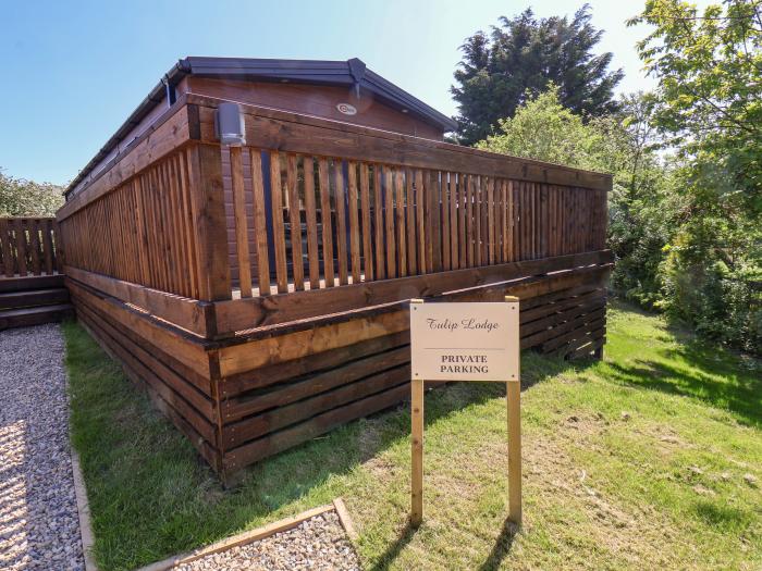 Tulip Lodge, Runswick Bay, Near Staithes, North Yorkshire. North York Moors National Park, Decking