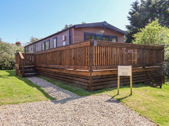 Tulip Lodge, Runswick Bay, Near Staithes, North Yorkshire. North York Moors National Park, Decking