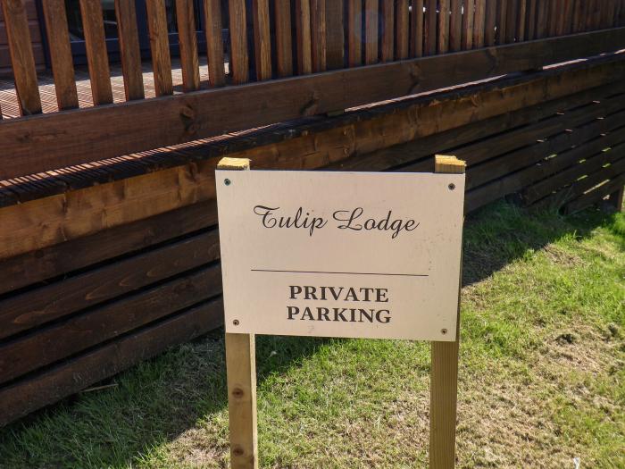 Tulip Lodge, Runswick Bay, Near Staithes, North Yorkshire. North York Moors National Park, Decking