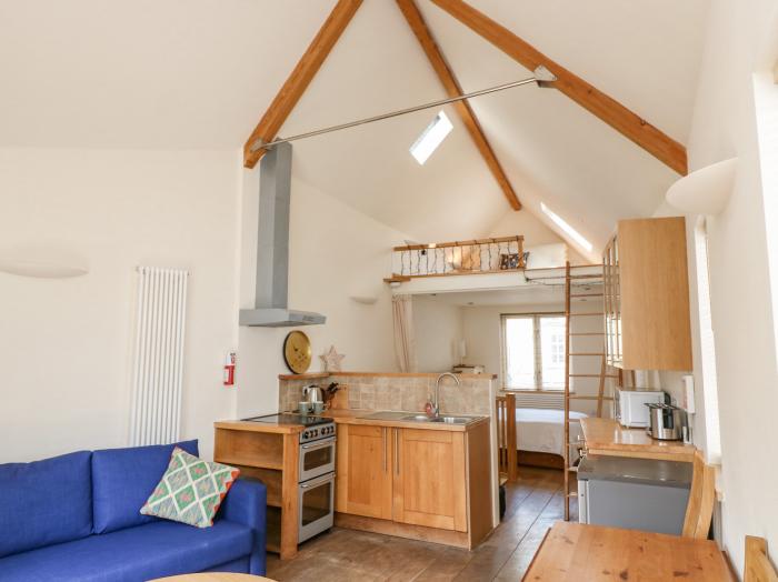 The Loft Cottage, Totnes, Devon. Open-plan studio style layout. Ideal for couples. Washing machine.