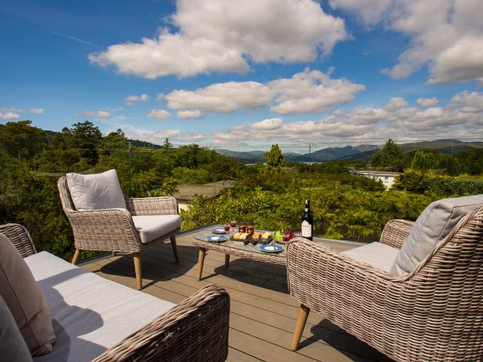 Mere View, Bowness-On-Windermere, Cumbria. Three bedrooms. EV charging point. Reverse level. Balcony