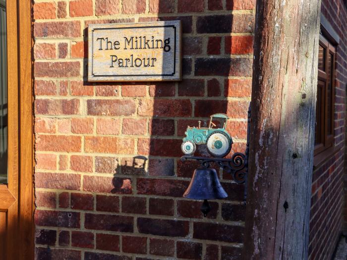 The Milking Parlour is near Cranbrook, Kent. Two-bedroom home on working farm. Near a pub. Near AONB