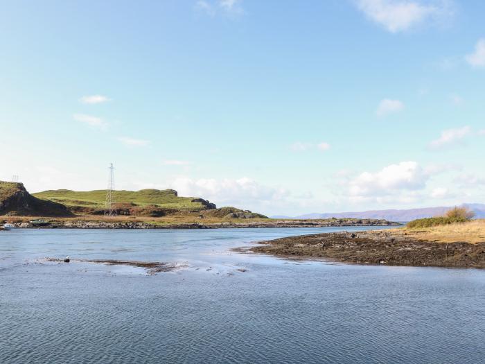 Muirlan is near Oban, Argyll and Bute. Three-bedroom bungalow with lovely sea views. Rural location.