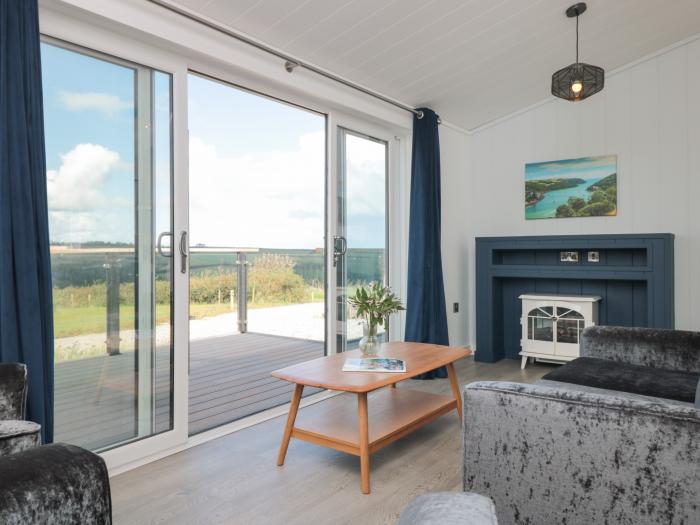 Buttercup Lodge is near Dartmouth, Devon. 2-bed lodge with countryside views. Contemporary.