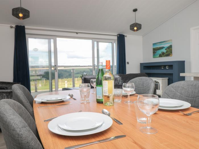 Buttercup Lodge is near Dartmouth, Devon. 2-bed lodge with countryside views. Contemporary.