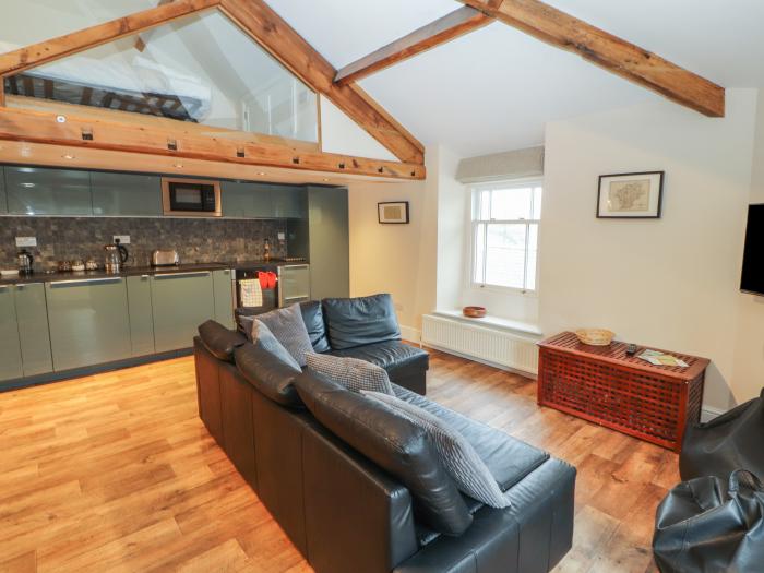 The Penthouse, in the heart of Sedbergh, Cumbria. Second-floor apartment. Exposed beams. Great views