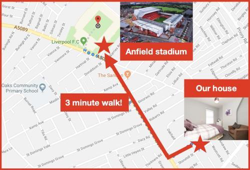 ! LFC Guest House 1 - 3 min WALK to Anfield Stadium - FREE parking - Netflix !