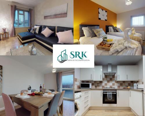 Large 2 Bedroom house Sleeps 6 by Srk Serviced Accommodation Peterborough with Parking & Wifi, Stanground, Cambridgeshire