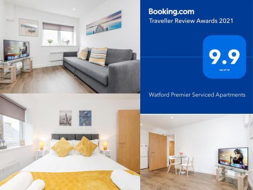 Watford Town Centre, Serviced One Bed Flat with choice of King or Twin Beds, Sleeps Up To 4 Sharing, FREE WiFi and FREE Movies, Watford, Hertfordshire