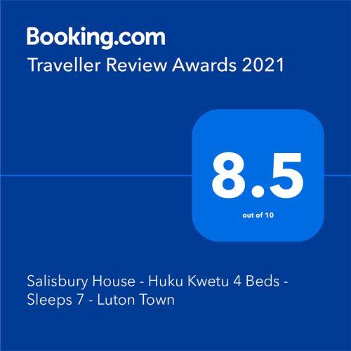 Salisbury House-Huku Kwetu Spacious 4 Bedrooms House- Sleeps 6 - Luton Town Centre