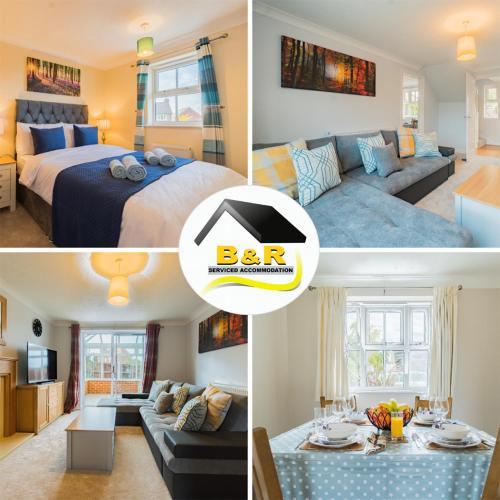 Javelin House- B and R Serviced Accommodation Amesbury, 3 Bed Detached House with Free Parking, Super Fast Wi-Fi and 4K Smart TV
