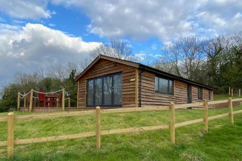 Log Cabin with View of the Malvern Hills, Welland, Worcestershire